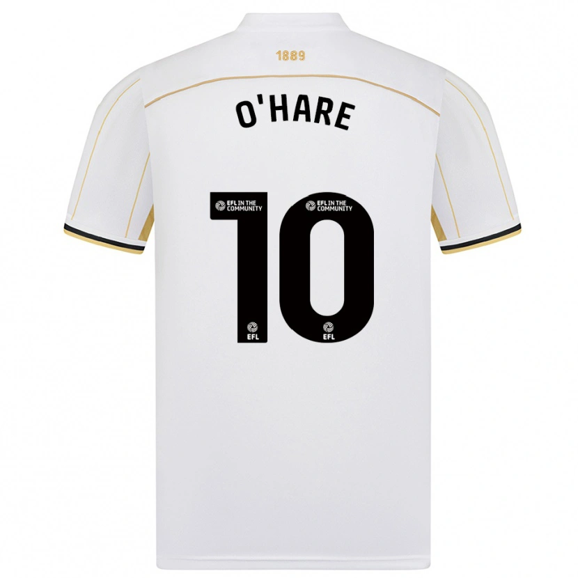 Danxen Niño Camiseta Callum O'hare #10 Blanco Oro 2ª Equipación 2025/26 La Camisa