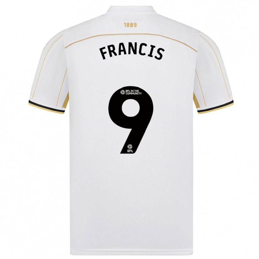 Danxen Niño Camiseta Marshall Francis #9 Blanco Oro 2ª Equipación 2025/26 La Camisa