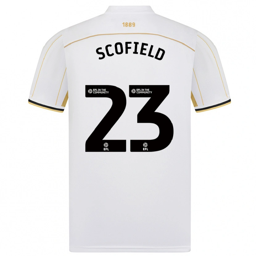 Danxen Niño Camiseta Connie Scofield #23 Blanco Oro 2ª Equipación 2025/26 La Camisa