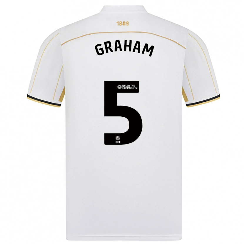 Danxen Niño Camiseta Molly Graham #5 Blanco Oro 2ª Equipación 2025/26 La Camisa