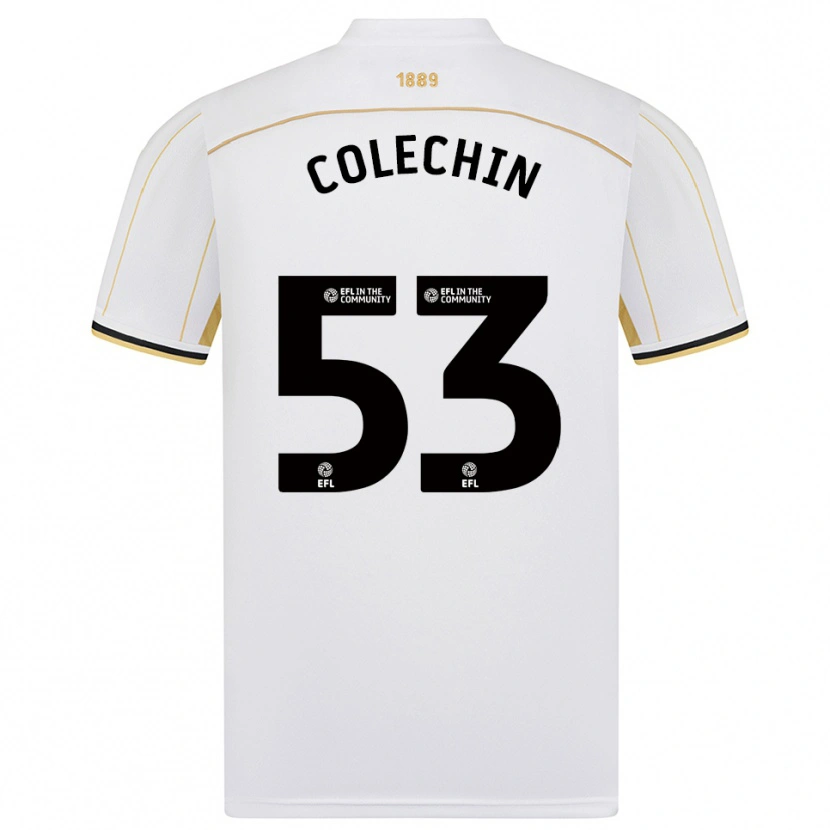 Danxen Niño Camiseta Sam Colechin #53 Blanco Oro 2ª Equipación 2025/26 La Camisa