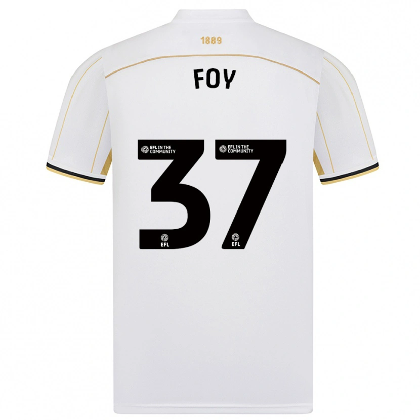 Danxen Niño Camiseta Grace Foy #37 Blanco Oro 2ª Equipación 2025/26 La Camisa