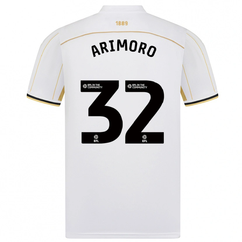 Danxen Niño Camiseta Juliet Khinde Adebowale-Arimoro #32 Blanco Oro 2ª Equipación 2025/26 La Camisa