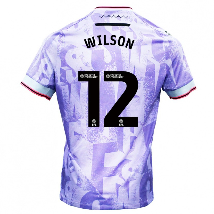 Danxen Niño Camiseta Ryan Wilson #12 Lila Blanco 2ª Equipación 2025/26 La Camisa
