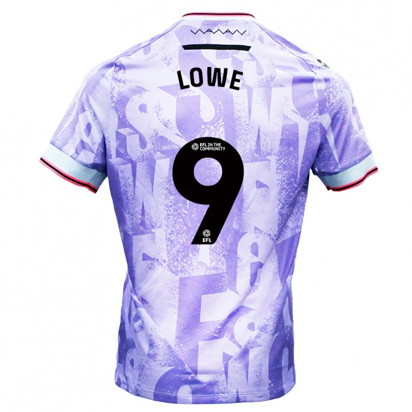 Danxen Niño Camiseta Jamal Lowe #9 Lila Blanco 2ª Equipación 2025/26 La Camisa