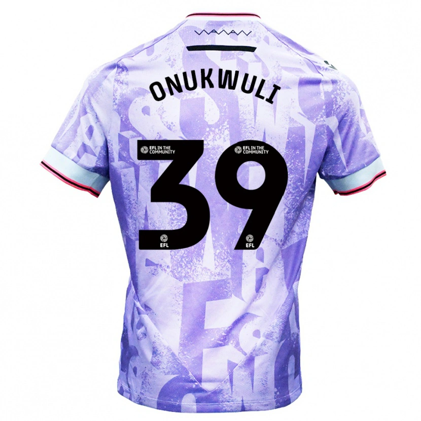 Danxen Niño Camiseta Favour Onukwuli #39 Lila Blanco 2ª Equipación 2025/26 La Camisa