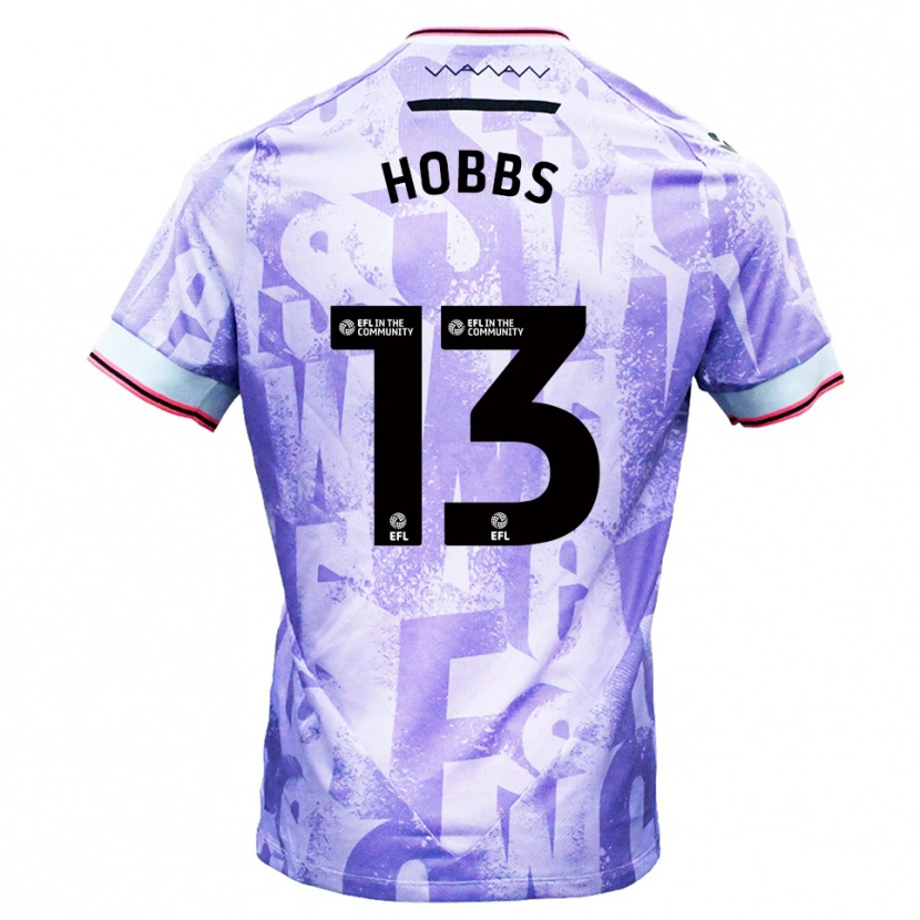 Danxen Niño Camiseta Charlie Hobbs #13 Lila Blanco 2ª Equipación 2025/26 La Camisa