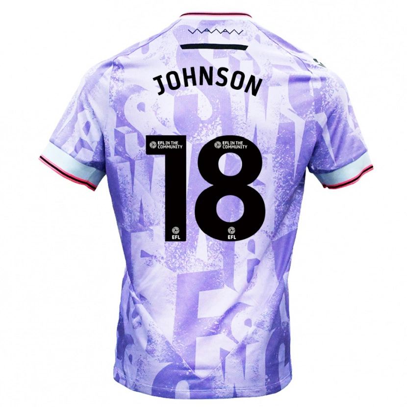 Danxen Niño Camiseta Marvin Johnson #18 Lila Blanco 2ª Equipación 2025/26 La Camisa