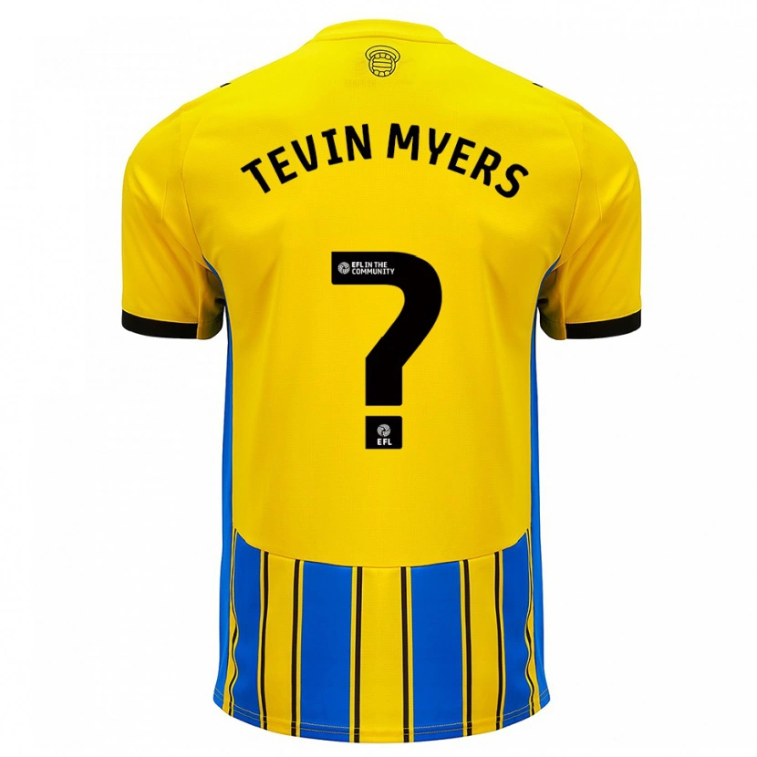 Danxen Niño Camiseta Tevin Myers #0 Azul Amarillo 2ª Equipación 2025/26 La Camisa