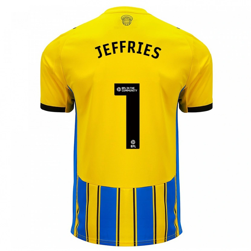 Danxen Niño Camiseta Josh Jeffries #1 Azul Amarillo 2ª Equipación 2025/26 La Camisa