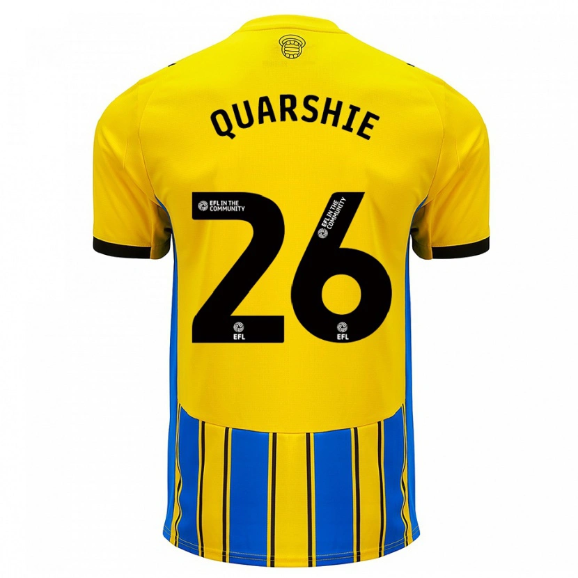Danxen Niño Camiseta Joshua Quarshie #26 Azul Amarillo 2ª Equipación 2025/26 La Camisa