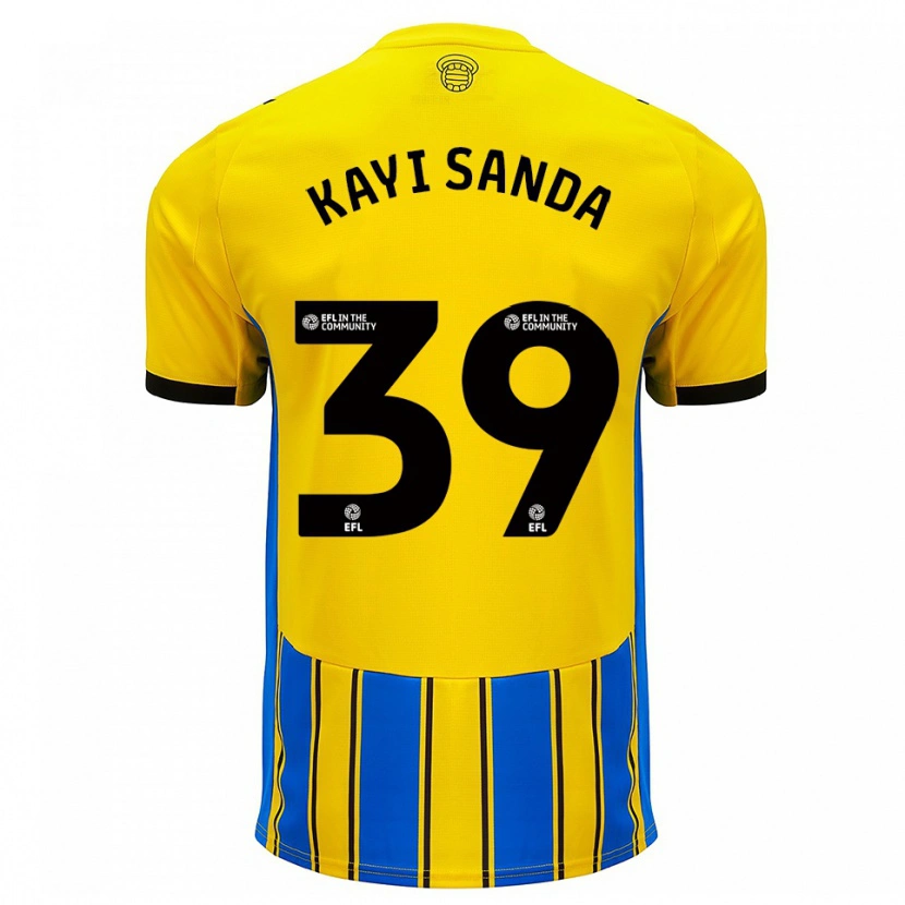 Danxen Niño Camiseta Joachim Kayi Sanda #39 Azul Amarillo 2ª Equipación 2025/26 La Camisa