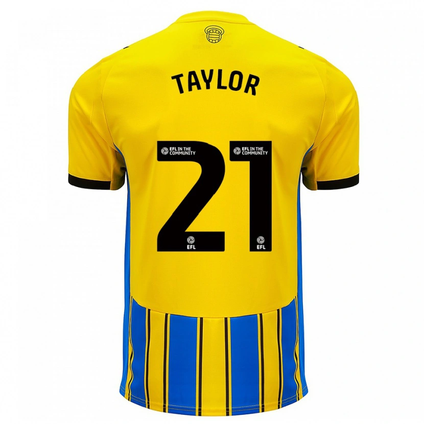 Danxen Niño Camiseta Charlie Taylor #21 Azul Amarillo 2ª Equipación 2025/26 La Camisa
