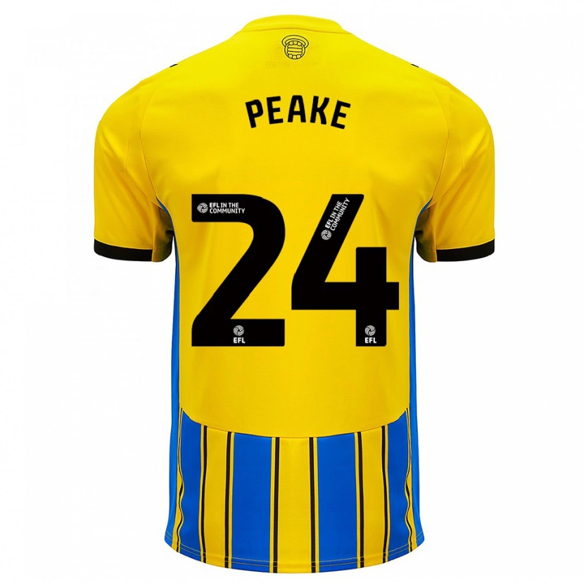 Danxen Niño Camiseta Paige Peake #24 Azul Amarillo 2ª Equipación 2025/26 La Camisa