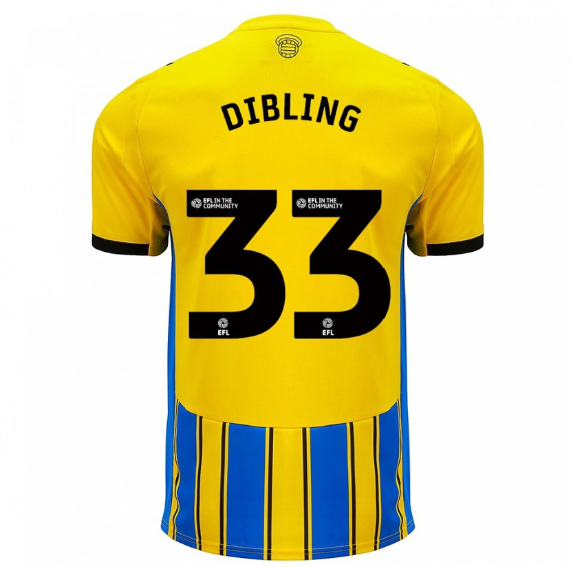 Danxen Niño Camiseta Tyler Dibling #33 Azul Amarillo 2ª Equipación 2025/26 La Camisa