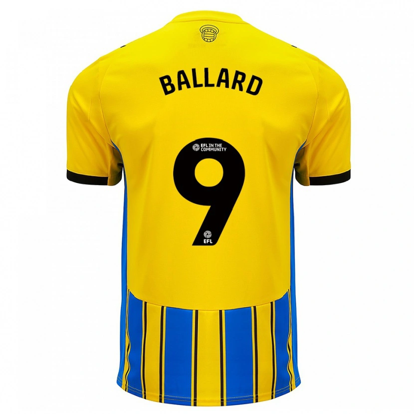 Danxen Niño Camiseta Dom Ballard #9 Azul Amarillo 2ª Equipación 2025/26 La Camisa