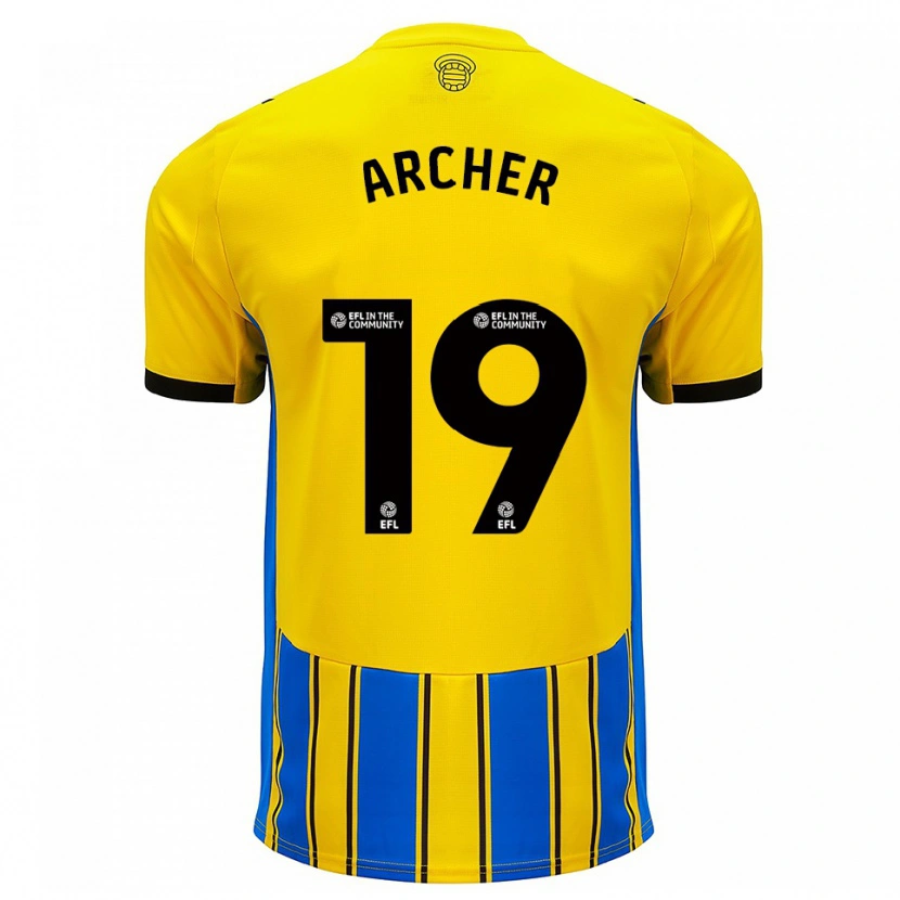 Danxen Niño Camiseta Cameron Archer #19 Azul Amarillo 2ª Equipación 2025/26 La Camisa