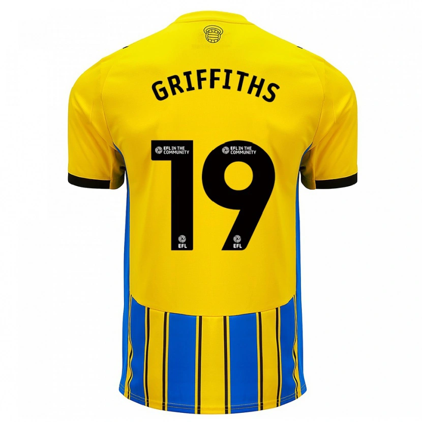 Danxen Niño Camiseta Alice Griffiths #19 Azul Amarillo 2ª Equipación 2025/26 La Camisa
