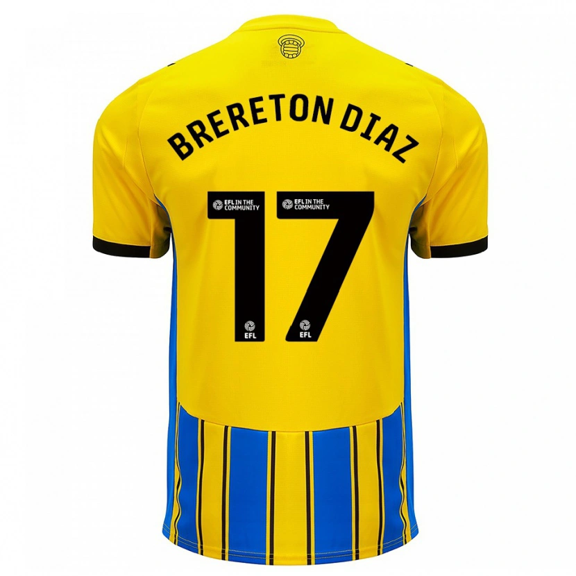 Danxen Niño Camiseta Ben Brereton Díaz #17 Azul Amarillo 2ª Equipación 2025/26 La Camisa