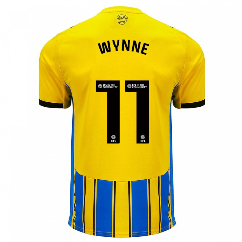 Danxen Niño Camiseta Megan Wynne #11 Azul Amarillo 2ª Equipación 2025/26 La Camisa