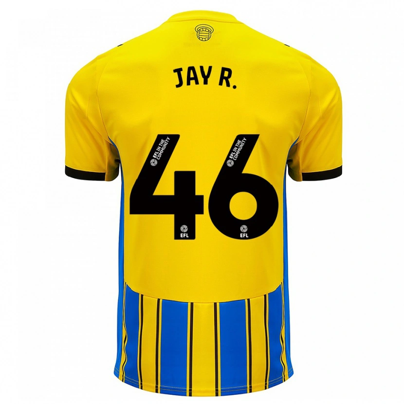 Danxen Niño Camiseta Jay Robinson #46 Azul Amarillo 2ª Equipación 2025/26 La Camisa