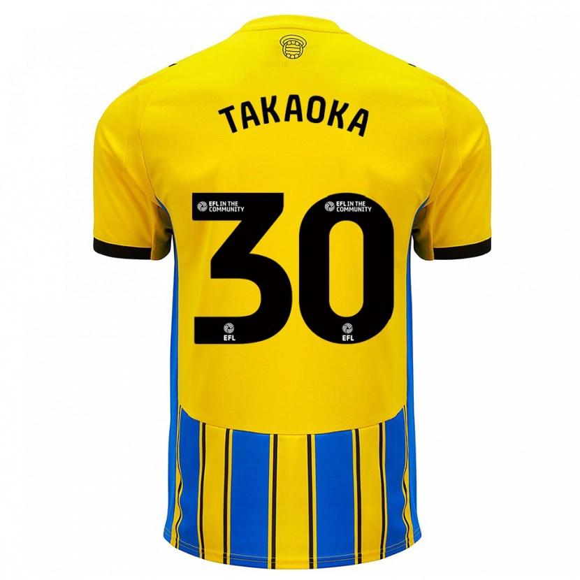 Danxen Niño Camiseta Rento Takaoka #30 Azul Amarillo 2ª Equipación 2025/26 La Camisa