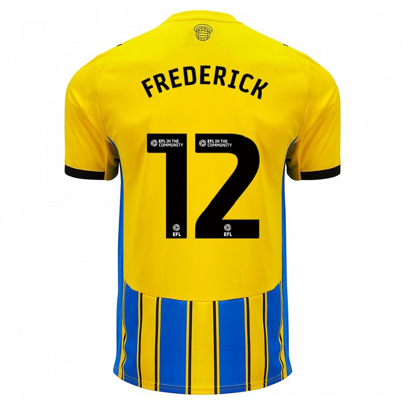 Danxen Niño Camiseta Cameron Frederick #12 Azul Amarillo 2ª Equipación 2025/26 La Camisa