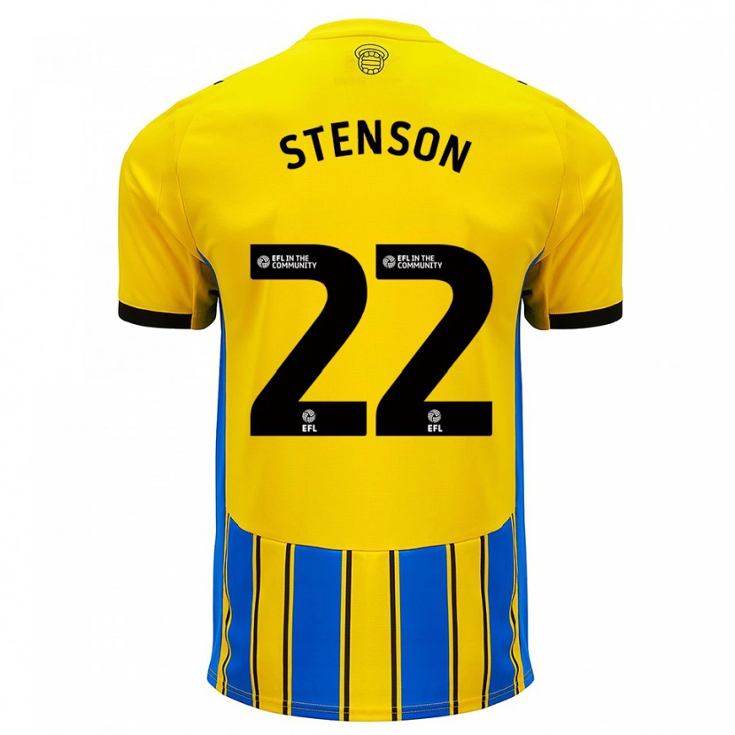 Danxen Niño Camiseta Fran Stenson #22 Azul Amarillo 2ª Equipación 2025/26 La Camisa