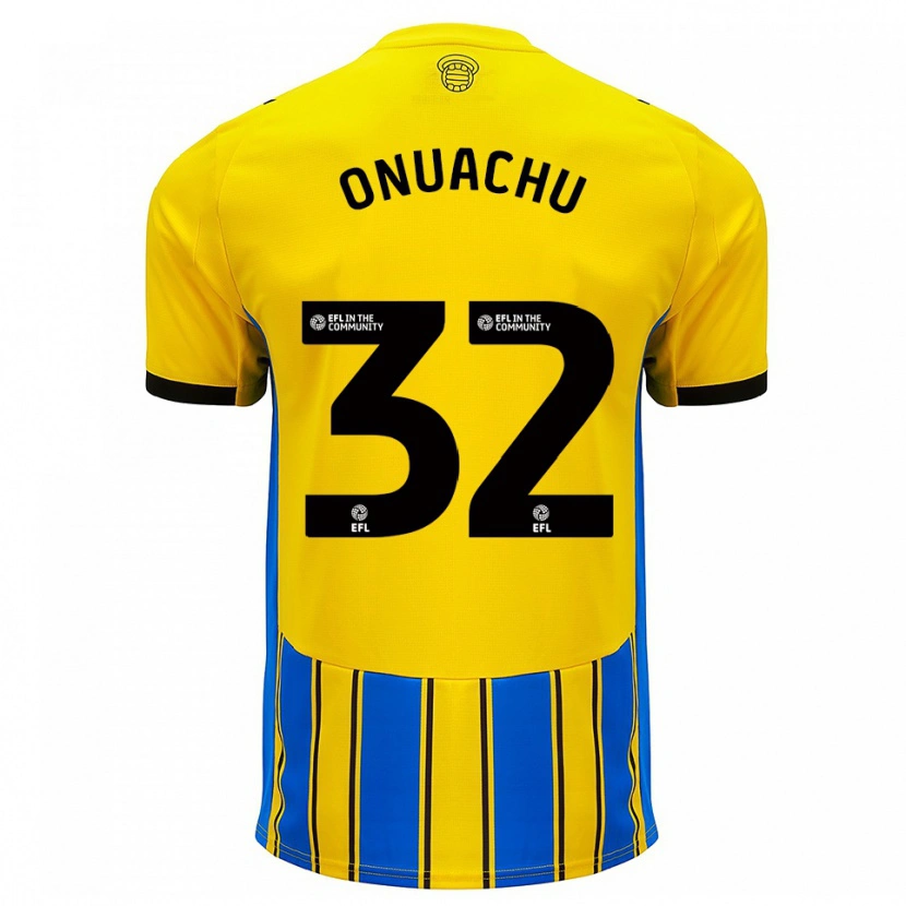 Danxen Niño Camiseta Paul Onuachu #32 Azul Amarillo 2ª Equipación 2025/26 La Camisa