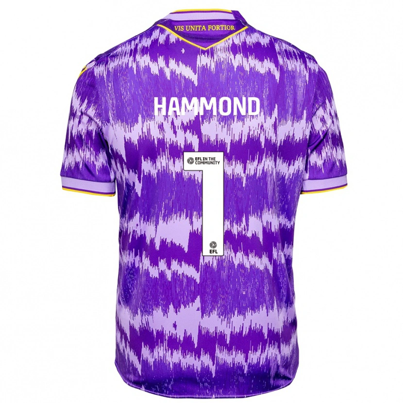 Danxen Niño Camiseta Alek Hammond #1 Púrpura Amarillo 2ª Equipación 2025/26 La Camisa