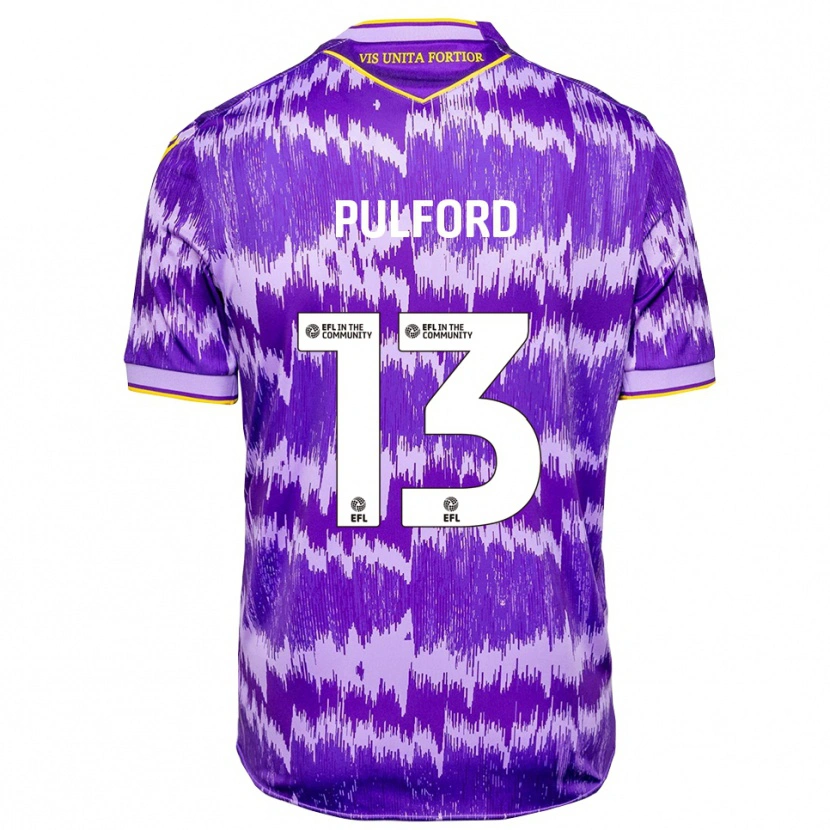 Danxen Niño Camiseta Lucas Pulford #13 Púrpura Amarillo 2ª Equipación 2025/26 La Camisa