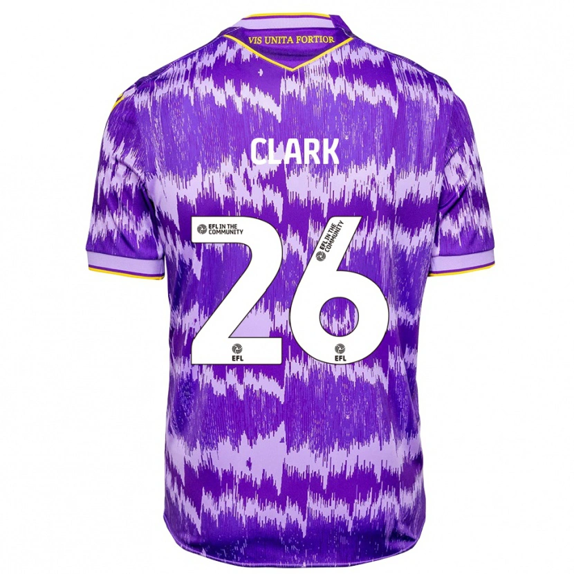 Danxen Niño Camiseta Ciaran Clark #26 Púrpura Amarillo 2ª Equipación 2025/26 La Camisa