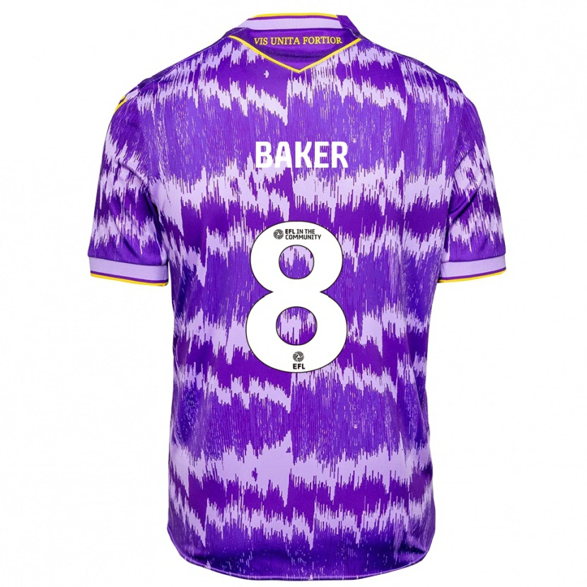 Danxen Niño Camiseta Lewis Baker #8 Púrpura Amarillo 2ª Equipación 2025/26 La Camisa