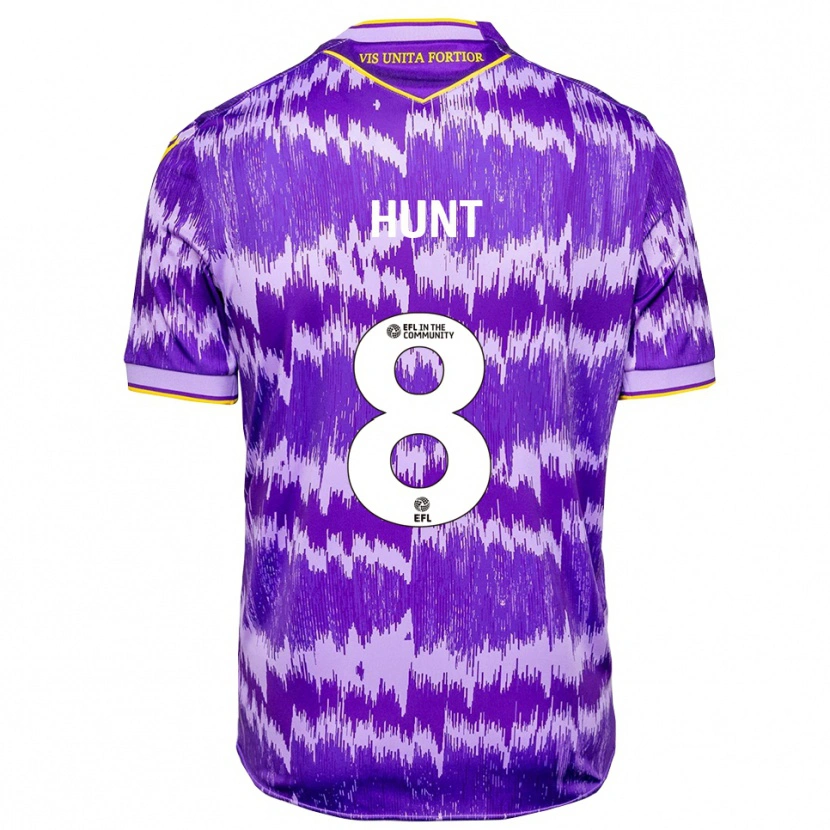Danxen Niño Camiseta Abby Hunt #8 Púrpura Amarillo 2ª Equipación 2025/26 La Camisa