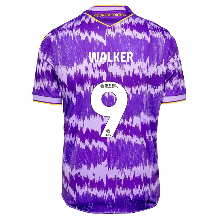 Danxen Niño Camiseta Adriel Walker #9 Púrpura Amarillo 2ª Equipación 2025/26 La Camisa