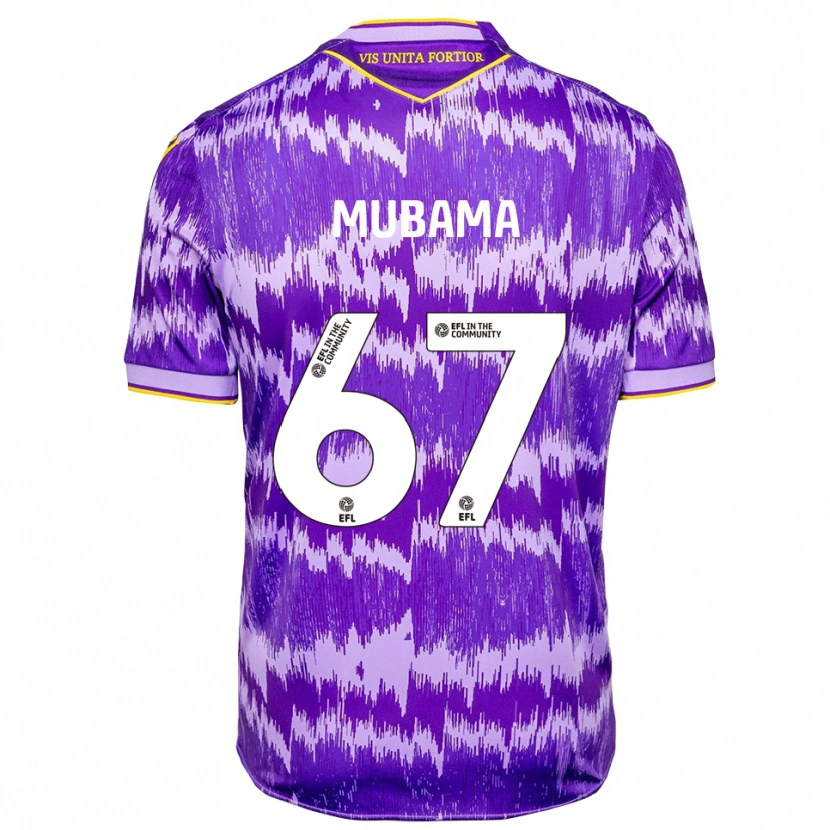 Danxen Niño Camiseta Divin Mubama #67 Púrpura Amarillo 2ª Equipación 2025/26 La Camisa