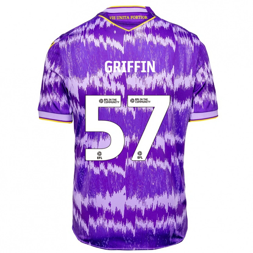 Danxen Niño Camiseta Jake Griffin #57 Púrpura Amarillo 2ª Equipación 2025/26 La Camisa
