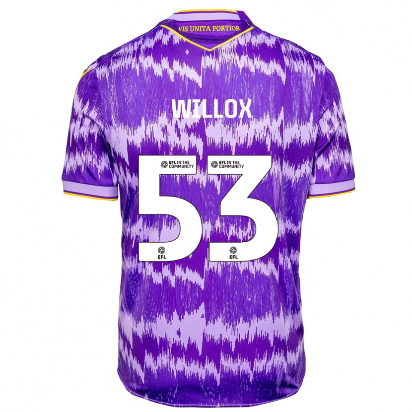 Danxen Niño Camiseta Kieron Willox #53 Púrpura Amarillo 2ª Equipación 2025/26 La Camisa