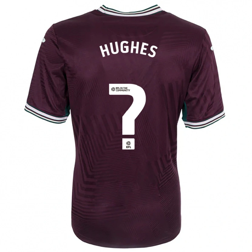 Danxen Niño Camiseta Alffi Hughes #0 Rojo Óxido Blanco 2ª Equipación 2025/26 La Camisa