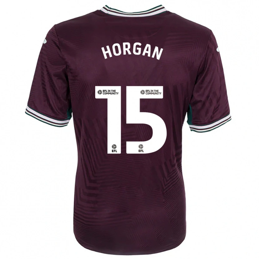 Danxen Niño Camiseta Gwenan Horgan #15 Rojo Óxido Blanco 2ª Equipación 2025/26 La Camisa