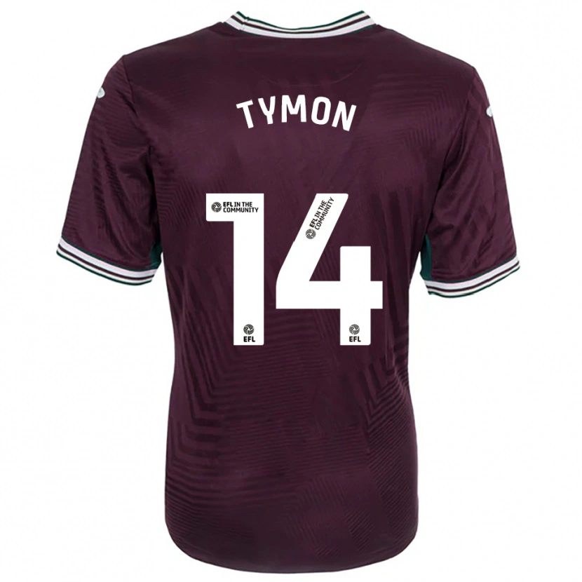 Danxen Niño Camiseta Josh Tymon #14 Rojo Óxido Blanco 2ª Equipación 2025/26 La Camisa