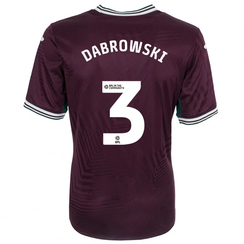 Danxen Niño Camiseta Sebastian Dabrowski #3 Rojo Óxido Blanco 2ª Equipación 2025/26 La Camisa