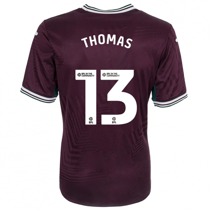 Danxen Niño Camiseta Elis Thomas #13 Rojo Óxido Blanco 2ª Equipación 2025/26 La Camisa