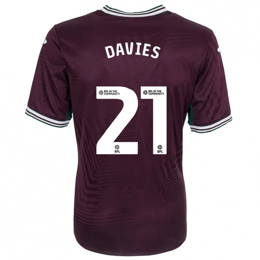 Danxen Niño Camiseta Laura Davies #21 Rojo Óxido Blanco 2ª Equipación 2025/26 La Camisa
