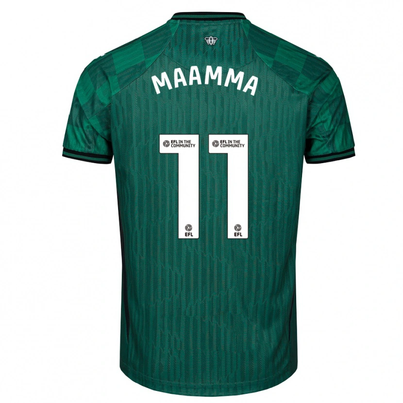 Danxen Niño Camiseta Othmane Maamma #11 Verde Negro 2ª Equipación 2025/26 La Camisa