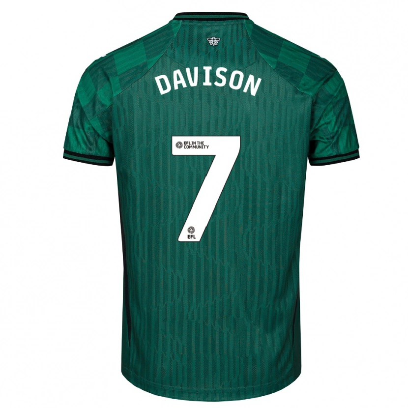 Danxen Niño Camiseta Gemma Davison #7 Verde Negro 2ª Equipación 2025/26 La Camisa