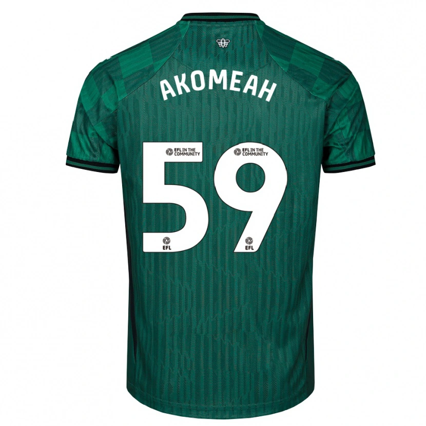 Danxen Niño Camiseta Travis Akomeah #59 Verde Negro 2ª Equipación 2025/26 La Camisa