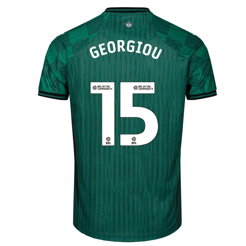 Danxen Niño Camiseta Andria Georgiou #15 Verde Negro 2ª Equipación 2025/26 La Camisa