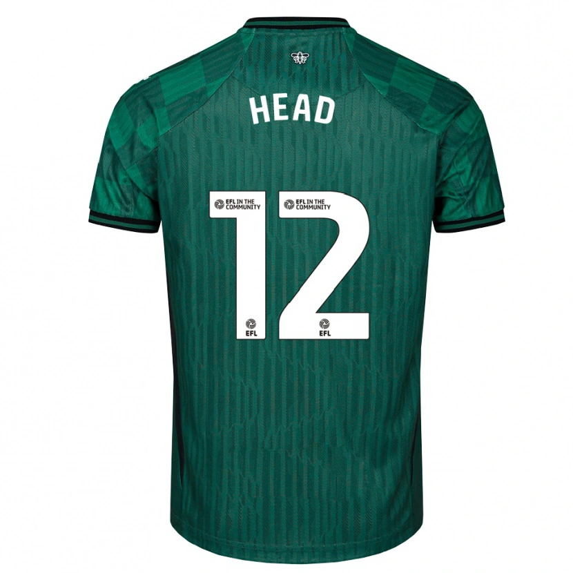 Danxen Niño Camiseta Ellie Head #12 Verde Negro 2ª Equipación 2025/26 La Camisa