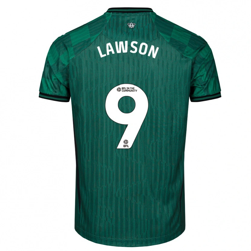 Danxen Niño Camiseta Jonathan Lawson #9 Verde Negro 2ª Equipación 2025/26 La Camisa